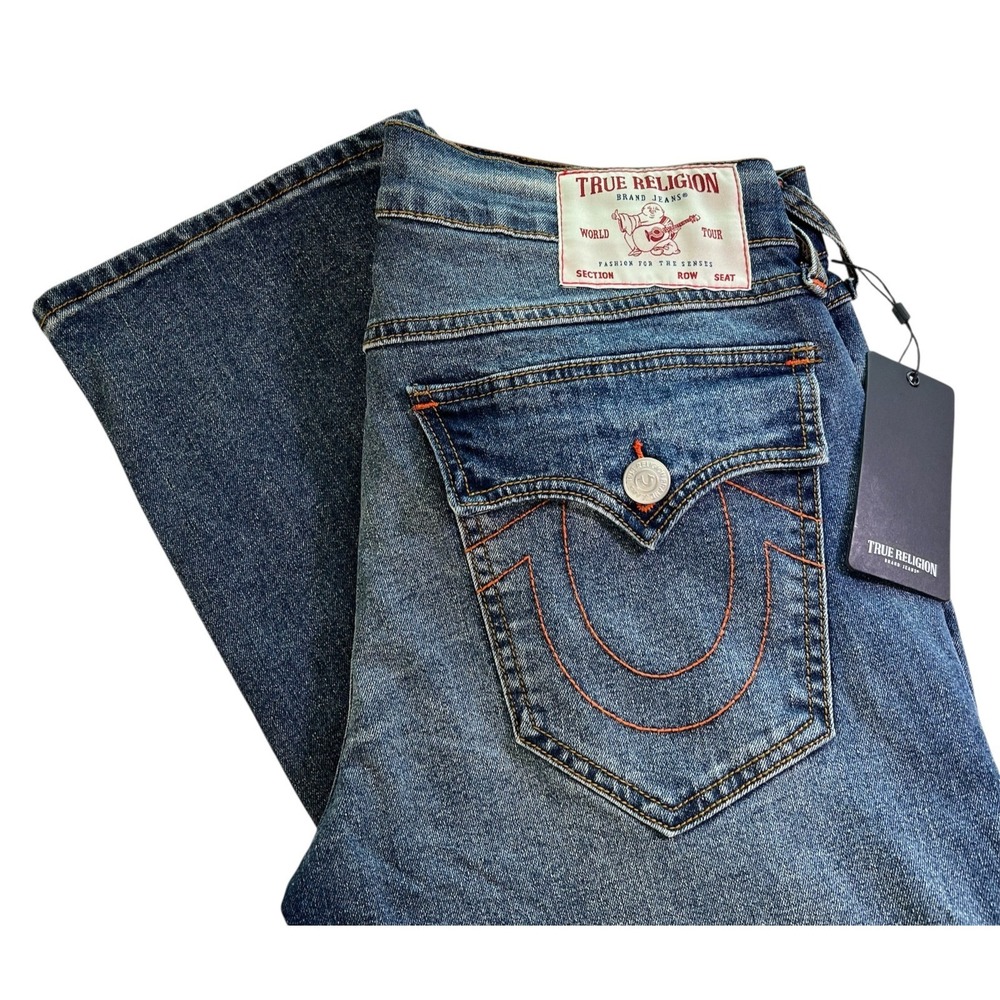 TRUE RELIGION Ricky Relaxed Straight Snap Flap Jean Mens 30/34 (READ) 700644 NWT